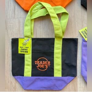Trader Joe's Black and Purple Canvas Tote